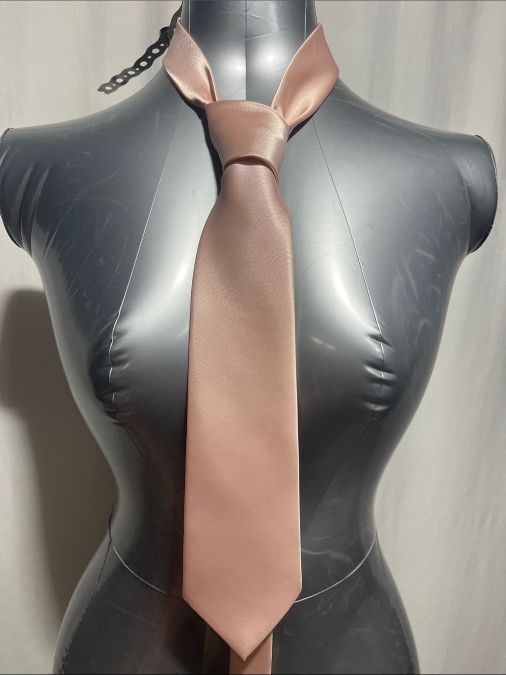 Satin Rose Pink Women's Necktie - Elegant Slim Tie
